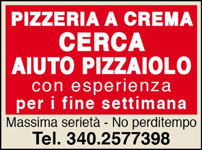 cerca aiuto pizzaiolo