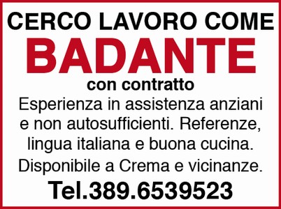 Badante con esperienza