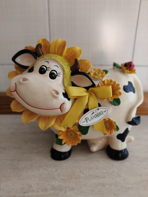 Salvadanaio ceramica mucca 