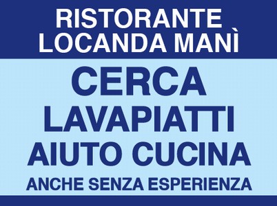 cerca lavapiatti/aiuto cucina