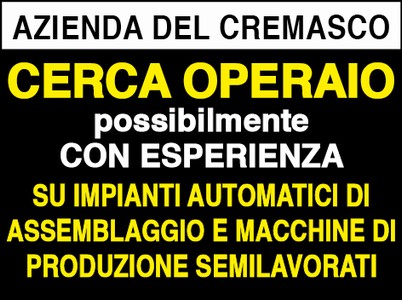 cercasi operaio