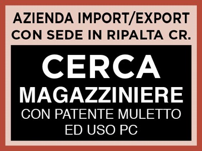 CERCA:  N.1 MAGAZZINIERE