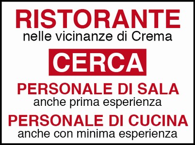 Ristorante CERCA personale di sala e cucina