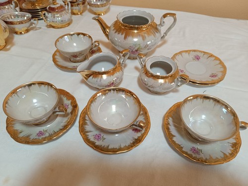 SET TAZZINE BAVARIA CON CONTORNATURE IN ORO